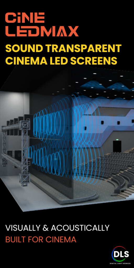 USA's First Sound Transparent Screen in Cine LEDMAX by Digital Light Sources (DLS).