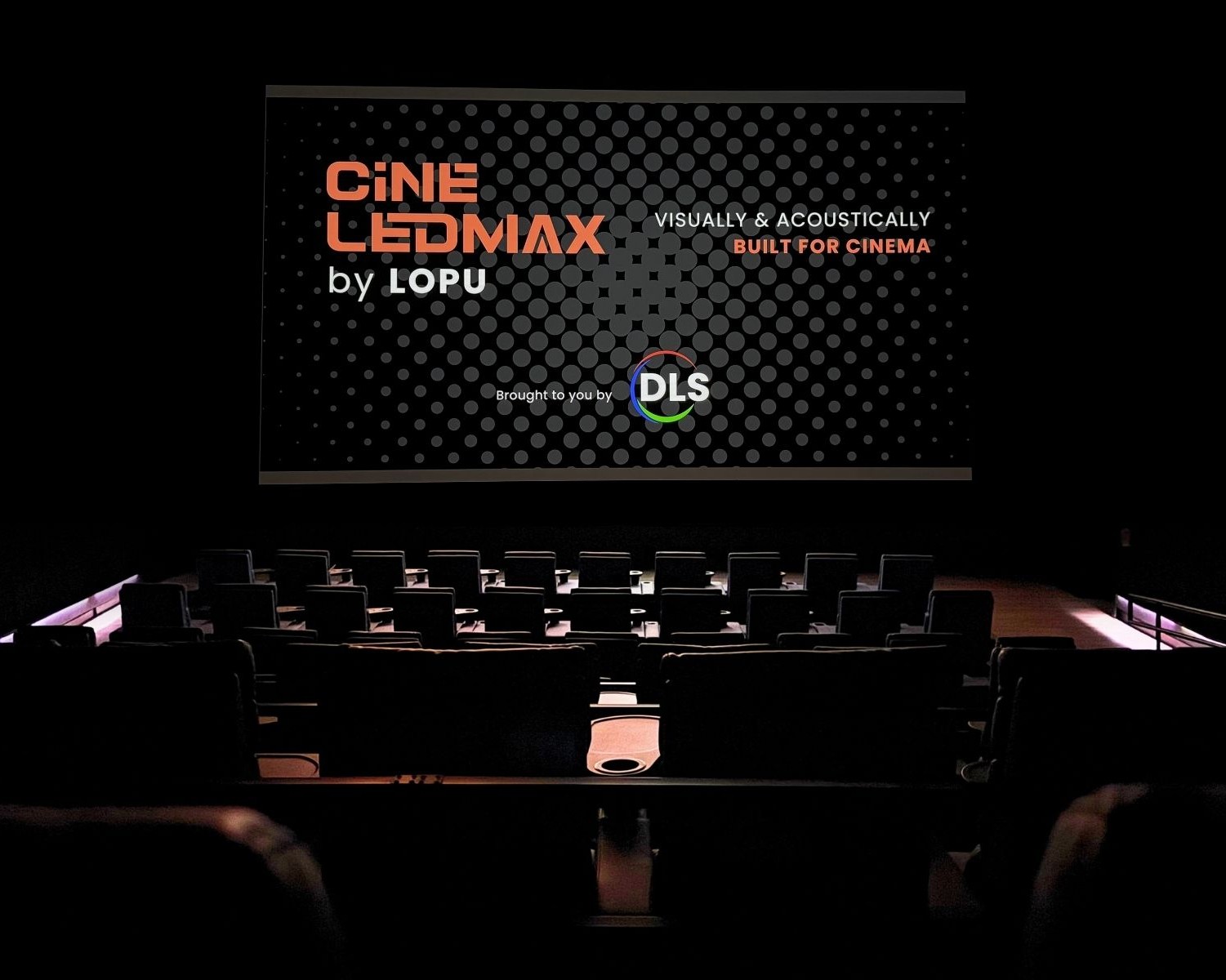 CineLEDMAX DCI-certified Sound Transparent LED Cinema Screens offered by Digital Light Sources (DLS).